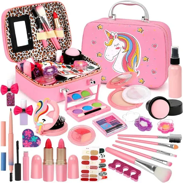 Flybay Kids Makeup Kit for Girl Washable Makeup Girls Real Makeup for Kids