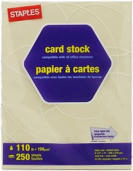 Staples Cover Stock Paper