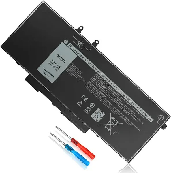 68WH 3HWPP Battery for Dell Latitude 5401 5410 5411 5501 5510 5511 Precision 3541 3550 3551 Inspiron 17 7500 7506 2-in-1 Black Edition Series 03HWPP P80F002 N2NLL 1VY7F 3YNXM 451-BCMN,15.2V 4 Cells