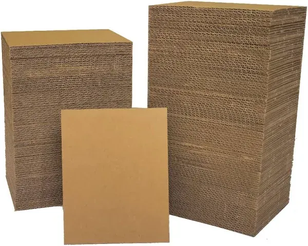 200 Pack Corrugated Cardboard Sheets 5x7 Inch, 1/8" Thickened, Flat Cardboard Pads for Packaging, Mailing, Shipping, Crafts - B-Flute, Brown