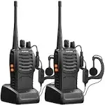 Baofeng Walkie Talkies bf-888s Rechargeable Two-Way Radios for Adults Long Range Handheld Communicator Professional UHF Interphone 2 Pack Walky Talky Set with Earpiece,Li-ion Battery and Charger