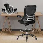  Drafting Chair Tall Office Chair, High Ergonomic Standing Desk Computer Black