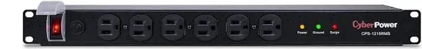 CyberPower CPS1215RMS 15&#039; 12 Outlets 1800 Joules Rackbar Surge Strip