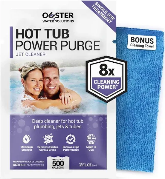 Power Purge Hot Tub Jet Cleaner Kit - Spa Purge Hot Tub Cleaner for The Jets and Tubes, Hot Tub Purge Cleaner, Spa Cleaner, Inflatable Hot Tub Chemicals, Spa Chemicals for Hot Tub (Kit)