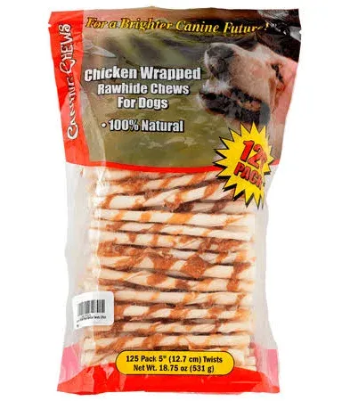 Canine Chews Chicken-Wrapped Rawhide Chews for Dogs