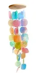 Rainbow Wind Chimes for outside - Colorful Sea Glass Capiz Shells Wind Chimes Ou