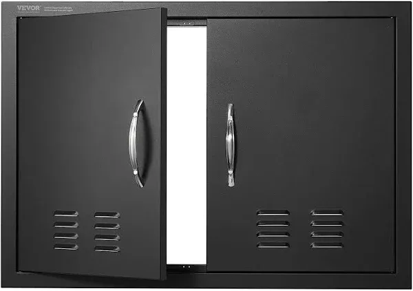 BBQ Access Door, 30W x 21H Inch Double Outdoor Kitchen Door, Cold Plate Flush Mo