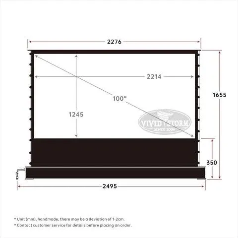 VIVIDSTORM 4K Motorized Portable/Stand/Floor-Rising Projection Screen