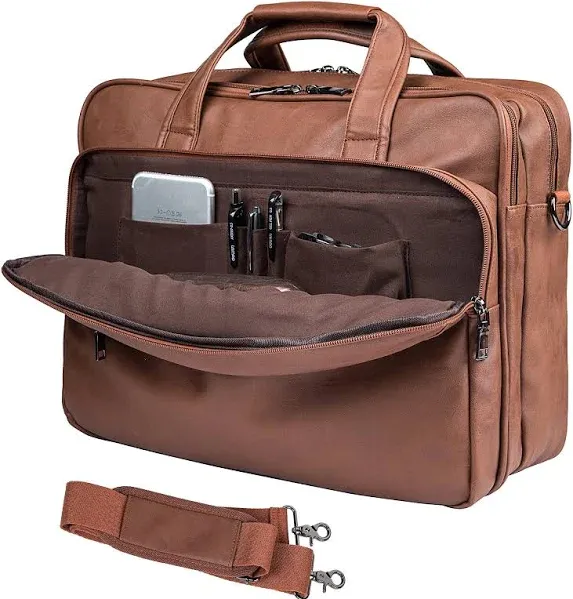 seyfocnia Men's Leather Laptop Bag