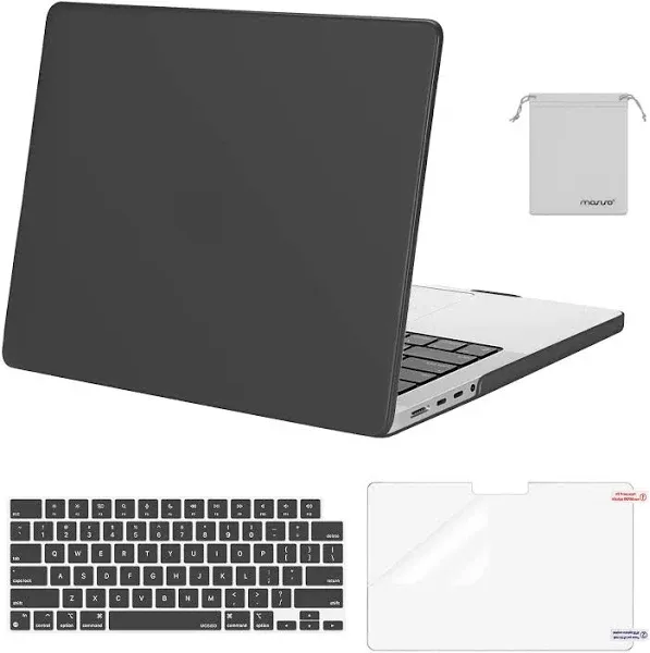 MOSISO Compatible with MacBook Pro 14 inch Case 2024 2023 2022 2021 M4 M3 M2 M1 Pro Max A3112 A3185 A3401 A2918 A2992 A2779 A2442, Plastic Hard Shell&Keyboard Cover&Screen Film&Pouch, Space Gray