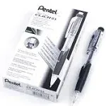 Pentel Twist Erase CLICK Mechanical Pencil, Pack of 12, 0.5mm, Clear Barrel, Black Grip (PD275TA)