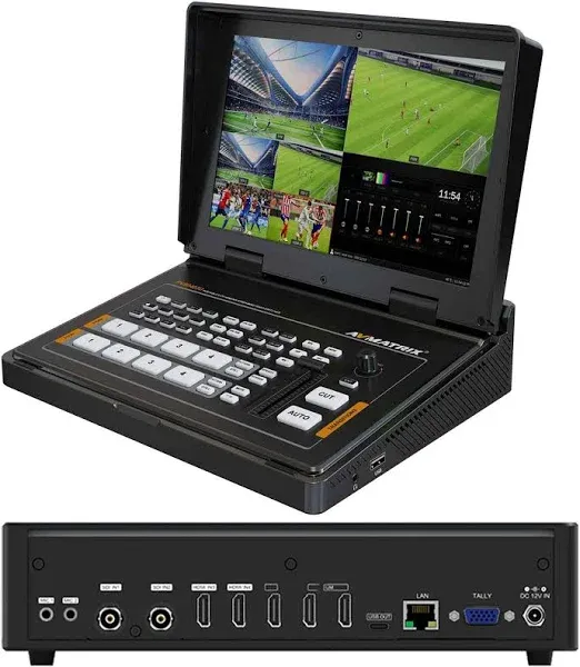 AVMATRIX PVS0403U 4-Channel SDI HDMI Video Switcher 10.1&#034; Screen FHD IPS Monitor