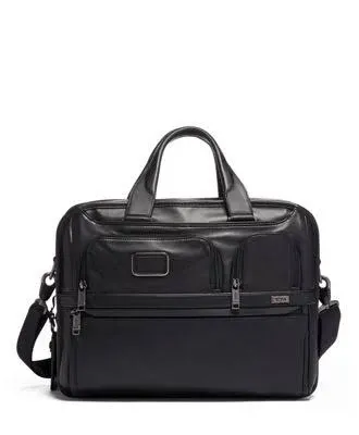 Tumi Alpha 3 Expandable Organizer Leather Laptop Brief