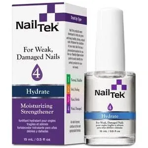 Nail Tek Moisturizing Strengthener 4 for Weak, Damaged Nails - 15 ml/ 0.5 fl oz