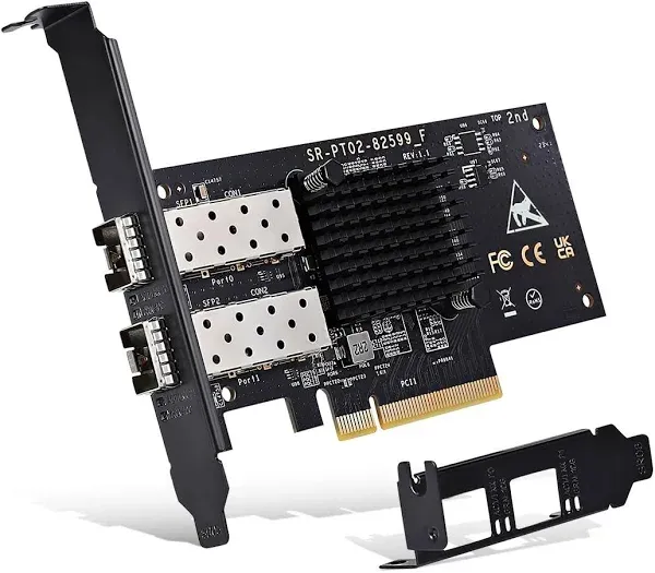 10Gb Dual LAN SFP PCI-e Network Card, Intel 82599(X520-DA2) Controller, NICGIGA 10Gbps Ethernet Adapter, 2 * 10Gbe SFP Port, 10G NIC Card, Support Windows/Windows Server/Linux/VMware