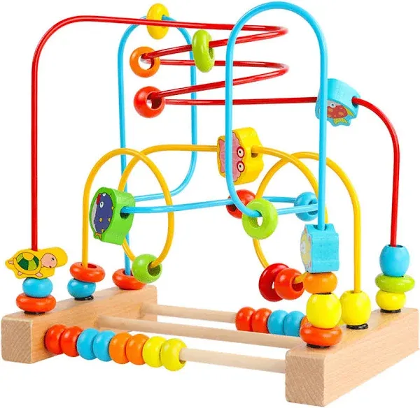 Timy Bead Maze Roller Coaster Educational Circle Toy for Toddlers