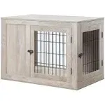 Unipaws UH5160 Medium Pet Crate with Cushion, Weathered Grey