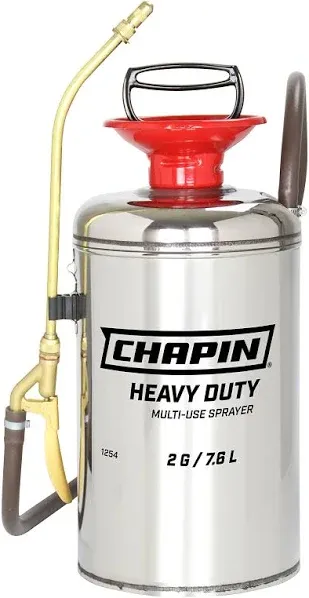 Chapin 1254 2-Gallon Heavy-Duty Stainless Steel Tank Multi-Use Sprayer for Lawn, Home & Garden, Silver