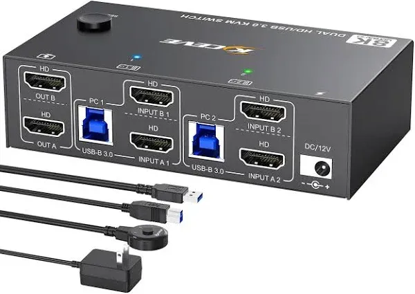 MLEEDA 8K USB 3.0 DisplayPort KVM Switch