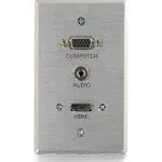 C2G HDMI, VGA, 3.5mm Audio, USB Pass Through Single Gang Wall Plate