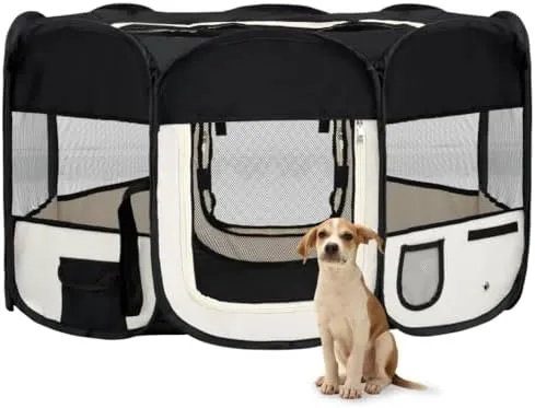 vidaXL Foldable Dog Playpen with Carrying Bag