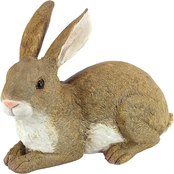 Design Toscano Bashful, the Bunny, Lying Down Garden Rabbit Statue (Set of 2)