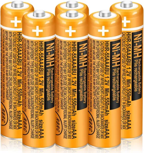 8PCS HHR-55AAABU For Panasonic Cordless phone AAA Ni-MH Battery 550mAh