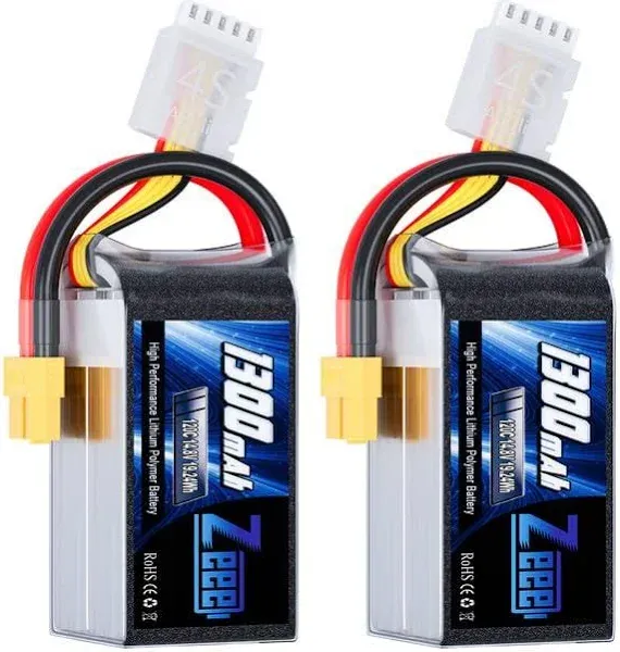 Zeee 4s Lipo Battery 1300mAh 14.8V 120C RC Battery XT60 Plug for Drone FPV