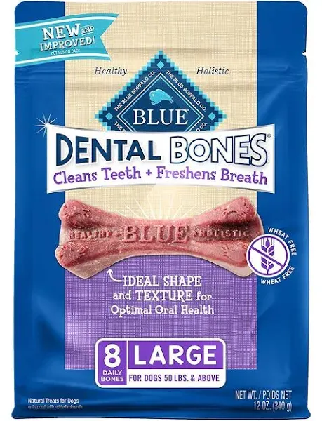 Blue Buffalo Dog Treats, Dental Bones, Regular - 12 oz