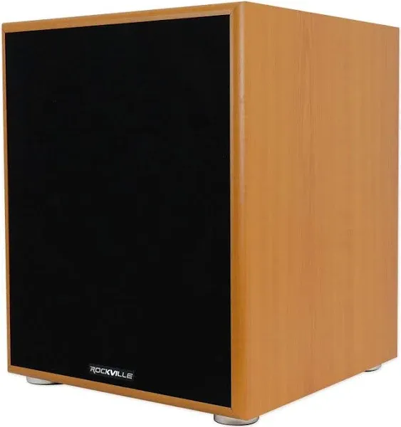 Rockville Rock Shaker 12&#034; Inch Wood 800w Powered Home Theater Subwoofer Sub