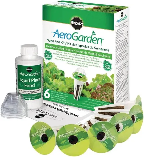 AeroGarden Salad Greens 6 Pod Kit Sell By 3/24 Will Include FREE Tomato Seeds :)