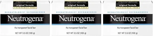 Neutrogena Facial Bar - Transparent Face Cleansing Bar - 3.5oz. NIB