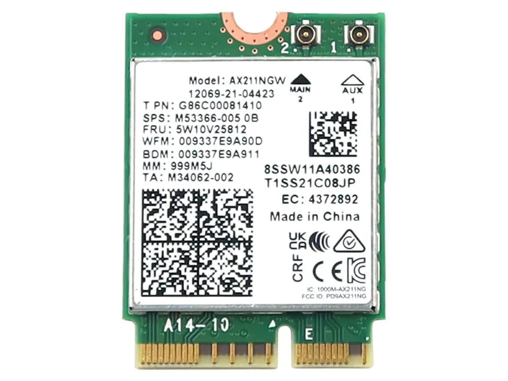 Intel AX211NGW WiFi 6E Card