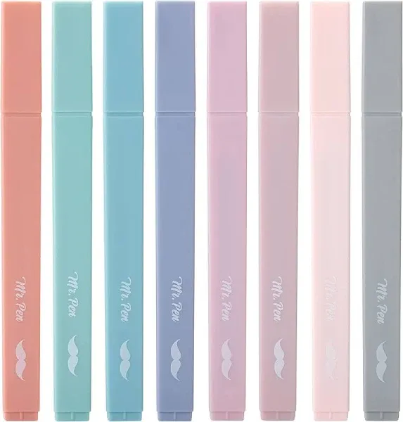 Mr. Pen- Aesthetic Highlighters, 20 Pcs, Chisel Tip, Pastel Colors, No Bleed Bible Highlighter Pastel,Assorted Colors, Christmas Gifts