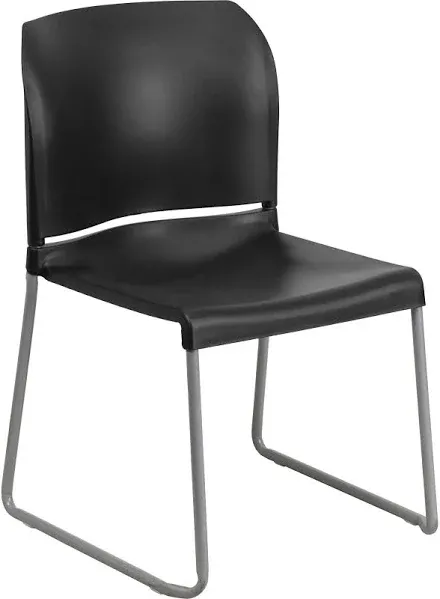 Flash Furniture Hercules Series 880 lb. Capacity Full Back Contoured Stack Chair with Gray Powder Coated Sled Base