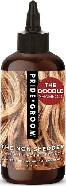 Pride and Groom The Non Shedder | Dog Grooming Shampoo For Doodles and Dogs that Do Not Shed | Tearless All Natural Body Wash with Essential Oils & Coat-Specific Ingredients that Enhance Shine – 128oz