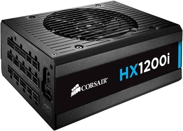 CORSAIR HX1200i Fully Modular Ultra-Low Noise ATX Power Supply - ATX 3.0 & PCIe 5.0 Compliant - Fluid Dynamic Bearing Fan - CORSAIR iCUE Software Compatible - 80 PLUS Platinum Efficiency