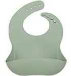 Loulou Lollipop Silicone Bucket Bib, Silver Sage