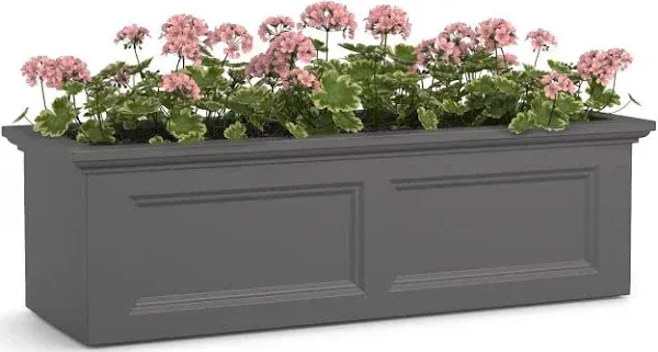 Mayne Raised Planter Box 48&#034; Self-Watering Polyethylene Resin Rectangular White