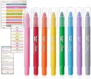 Mr. Pen- Gel Highlighter, 8 Pack, Assorted Colors, Bible Highlighters No Bleed with Bible Color Coding and Interpretation Guide, No Bleed Highlighters, Bible Highlighter, Bible Markers