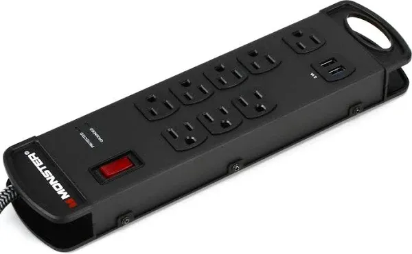 Monster Pro MI Power 8 Outlet Surge Protector with 2 USB | Reverb