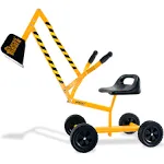 Stargo Kids Ride-On Excavator Sandbox Toy for Boys - with Hat, Wheels, and Steel Sand Digger for The Beach