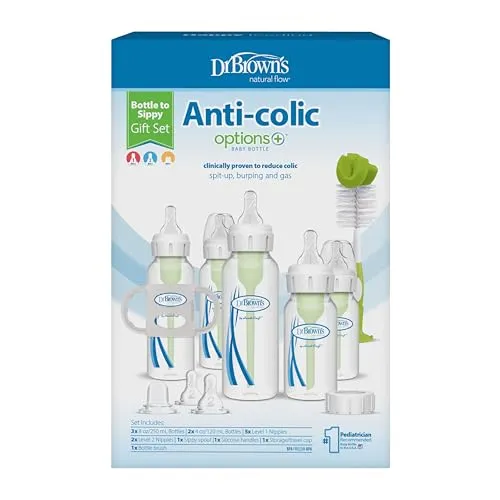 Dr. Brown's Natural Flow Anti-Colic Options Narrow Bottle to Sippy Gift Set