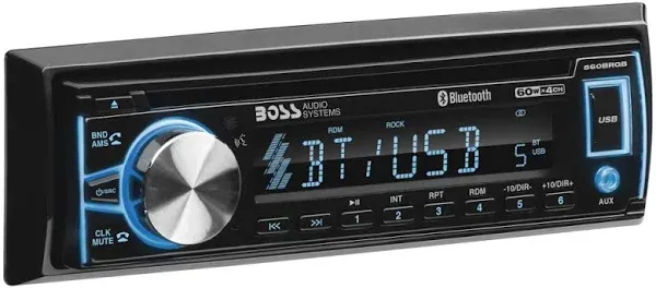 BOSS Audio Systems Elite 560BRGB Car Stereo System - Single Din, Bluetooth Audio and Calling Head Unit, CD Player, USB, AM/FM Radio Receiver, Multicolor Illumination, Hook Up To Amplifier