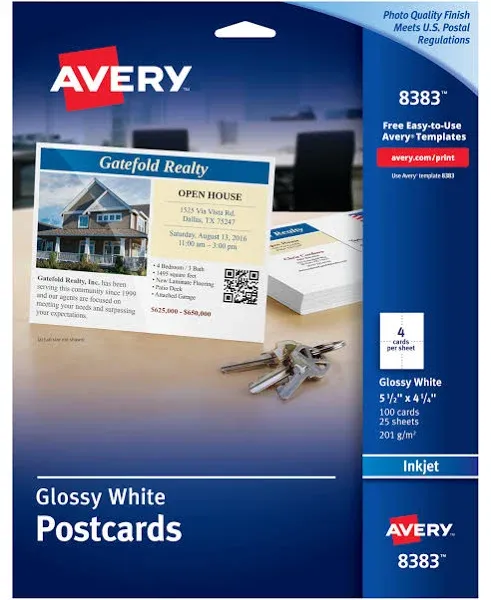 Avery Photo-Quality Glossy Postcards for Inkjet Printers