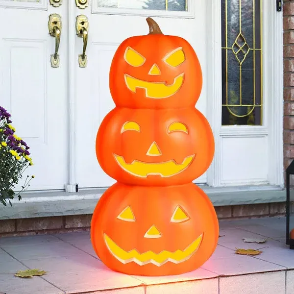 DUNCHATY Halloween Pumpkin Lantern-Jack O Lantern Holiday Pre-lit Pumpkin Lights-Halloween Decoration for Outdoor and Indoor