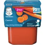 Gerber 2nd Foods Carrots, 4 oz Tubs, 2 count (Pack of 8)