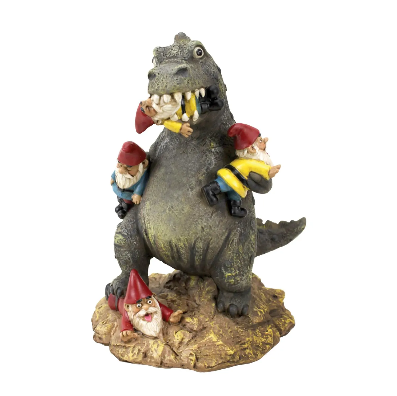 Big Mouth Toys Great Gnome Massacre T-Rex Dinosaur Garden Outdoor Statue Figure