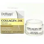 Delfanti-Milano • COLLAGEN 24K • Anti-Aging Night Cream • Face and Neck Moisturizer with pure Hyaluronic Acid • Made in Italy