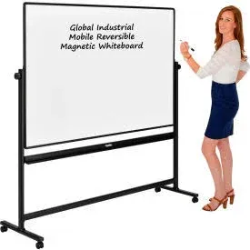 Global Industrial Mobile Reversible Whiteboard